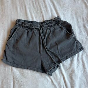 Zara Women's Charcoal Elastic Waist  Shorts